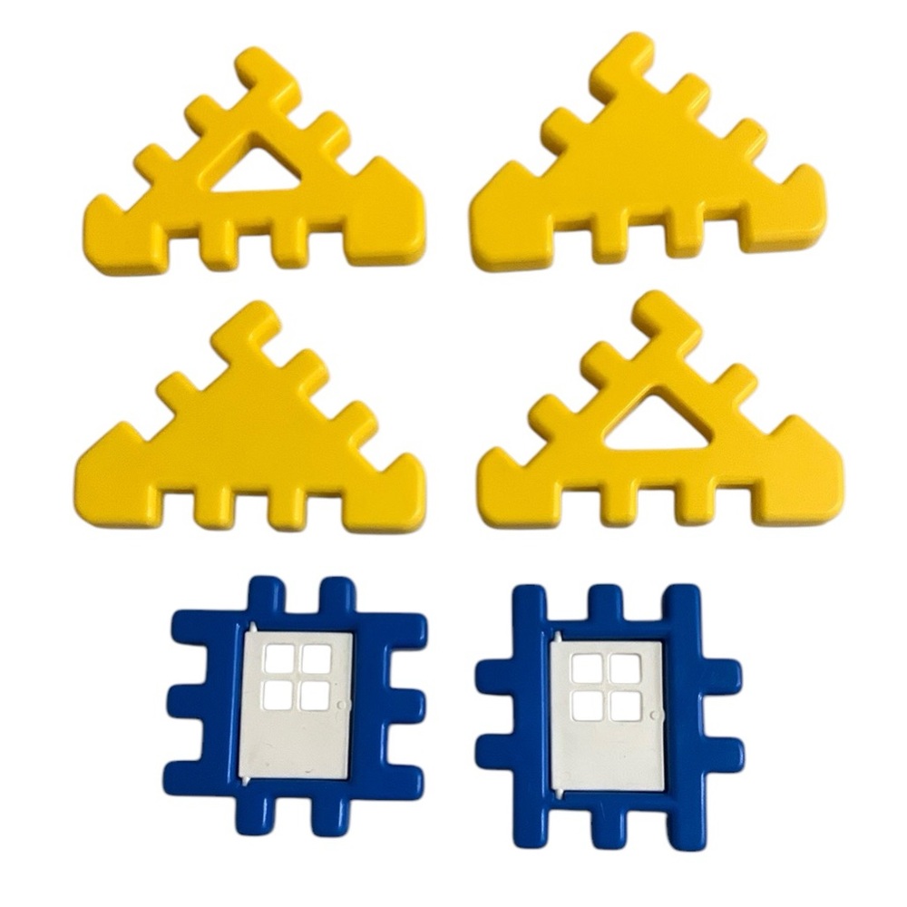 Vintage Little Tikes Roof and Window Pieces-6 PC Replacement Lot House Blue